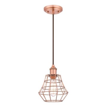 Westinghouse 6105240 - Hänglampa med kabel NATHAN 1xE27/60W/230V Ø 19 cm kopparfärgad