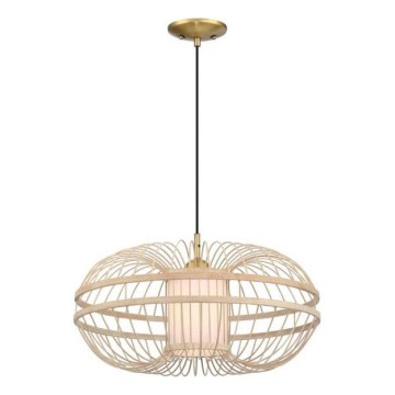 Westinghouse 61255 - Ljuskrona med textilsladd TULCEA 1xE27/60W/230V bambu