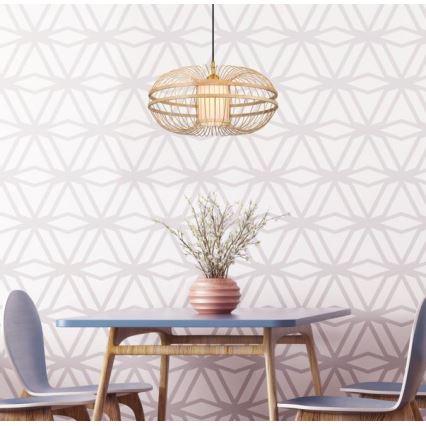 Westinghouse 61255 - Ljuskrona med textilsladd TULCEA 1xE27/60W/230V bambu