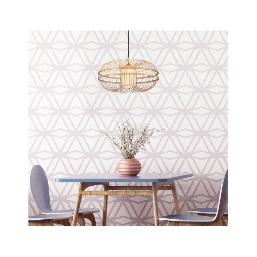 Westinghouse 61255 - Ljuskrona med textilsladd TULCEA 1xE27/60W/230V bambu