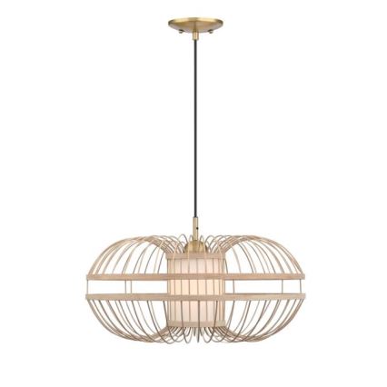 Westinghouse 61255 - Ljuskrona med textilsladd TULCEA 1xE27/60W/230V bambu