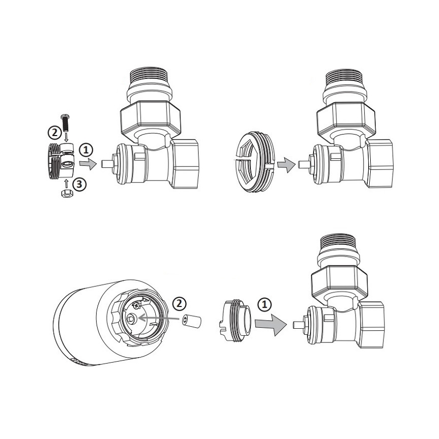 Wi-Fi ZigBee termostatventil 2xAA/3V Tuya