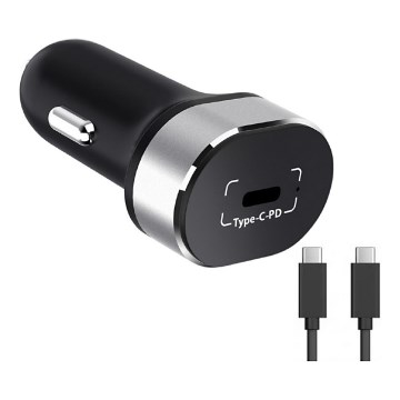 Winner Group - Billaddare 1xUSB-C Power Delivery 20W + USB-kabel USB-C / USB-C 1 m svart