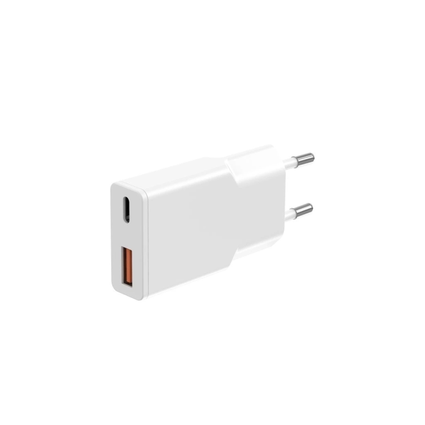 Winner Group - GaN-laddadapter 1x USB-A + 1x USB-C, 30 W, vit
