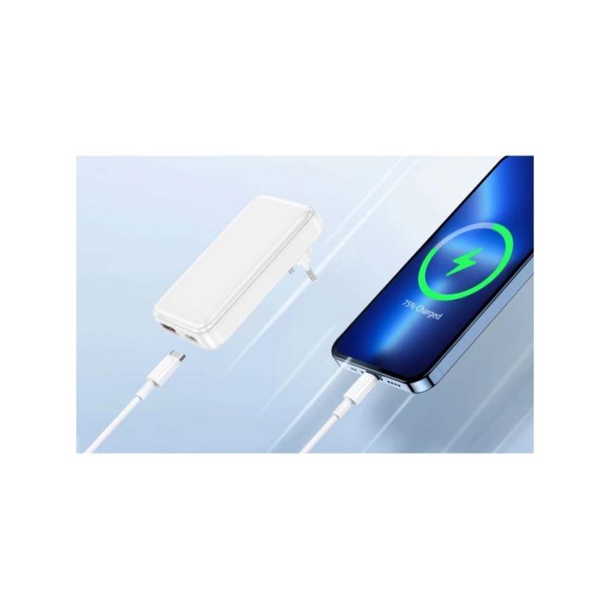 Winner Group - Laddningsadapter GaN 1x USB-A + 1x USB-C 30W vit