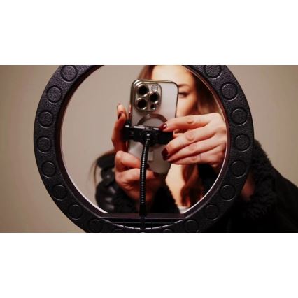 Winner Group - LED RGB dimbar golvlampa med stativ och hållare för vloggare LED/10W/5V