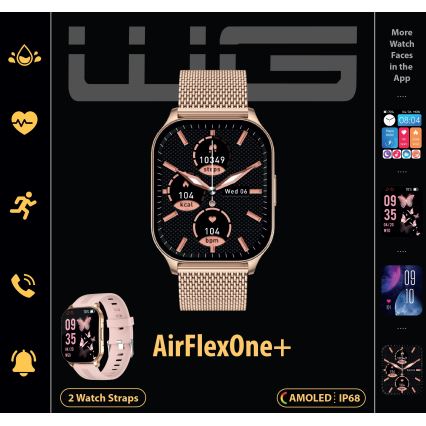 Winner Group - Smartklocka AirFlexOne+ 300 mAh IP68 guldfärgad