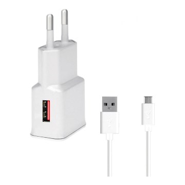 Winner Group- Snabbladdningsadapter 1xUSB-A PD 18W + USB-kabel USB-C / USB-A 1m
