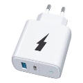Winner Group - Snabbladdningsadapter 1xUSB-C + 1xUSB-A Power Delivery 38W vit
