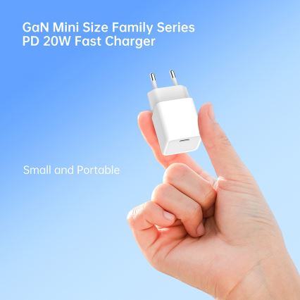 Winner Group- Snabbladdningsadapter 1xUSB-C PD 20W + USB-kabel USB-C / USB-C 1m