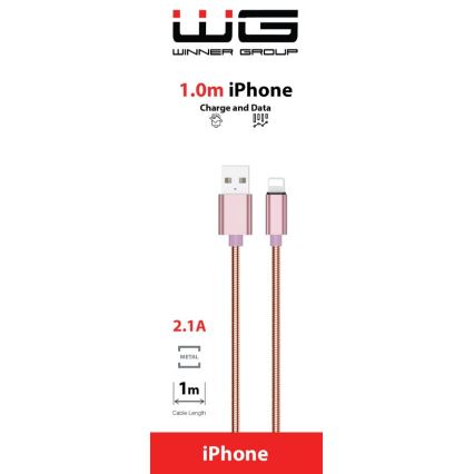 Winner Group - USB-kabel Lightning / USB-A 1m rosa