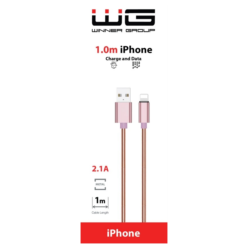 Winner Group - USB-kabel Lightning / USB-A 1m rosa