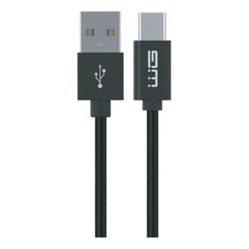 Winner Group - USB-kabel med förlängd kontakt USB-C / USB-A 60W 1m svart