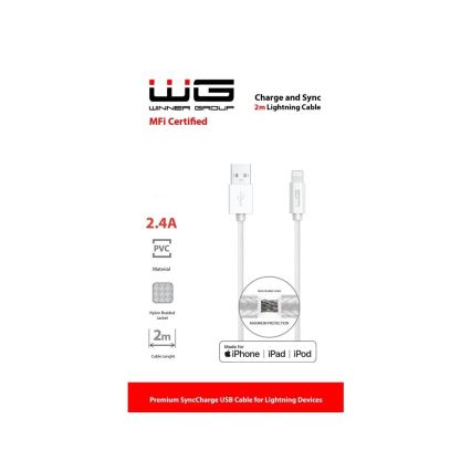 Winner Group - USB-kabel MFI Lightning / USB-A 2m vit