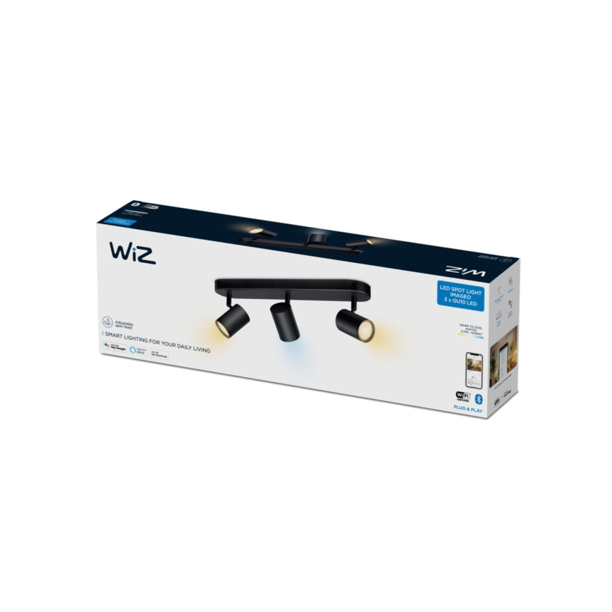WiZ - LED Dimbar spotlight IMAGEO 3xGU10/4,9W/230V 2700-6500K Wi-Fi CRI 90 svart