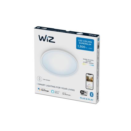 WiZ - LED Dimbar taklampa SUPERSLIM LED/14W/230V 2700-6500K Wi-Fi vit