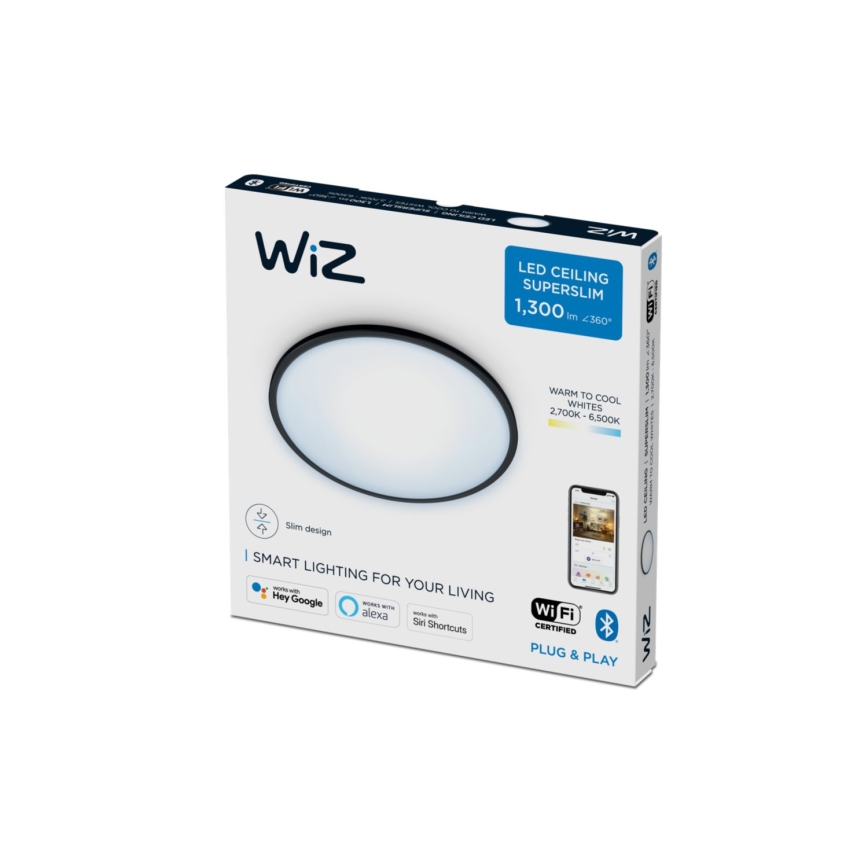 WiZ - LED Dimbar taklampa  SUPERSLIM LED/14W/230V 2700-6500K Wi-Fi svart