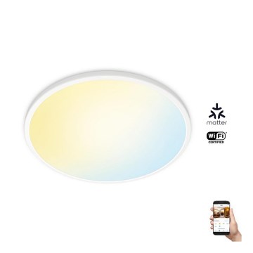 WiZ - LED Dimbar taklampa SUPERSLIM LED/22W/230V 2700-6500K Wi-Fi vit