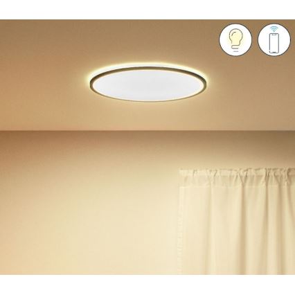 WiZ - LED Dimbar taklampa SUPERSLIM LED/22W/230V svart Wi-Fi
