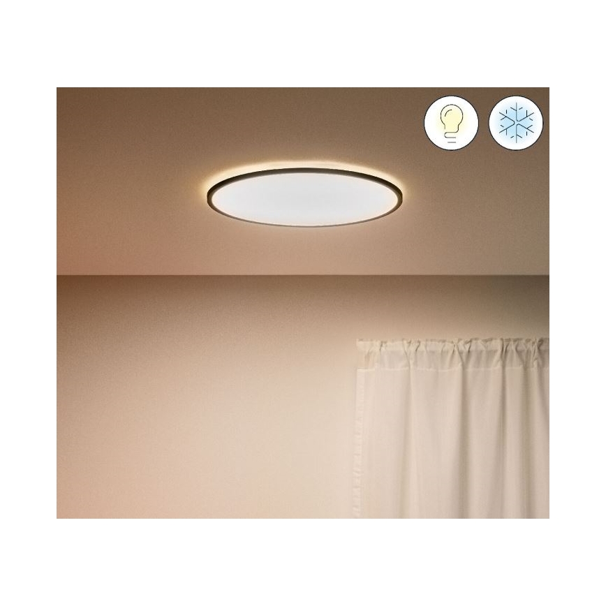 WiZ - LED Dimbar taklampa SUPERSLIM LED/22W/230V svart Wi-Fi