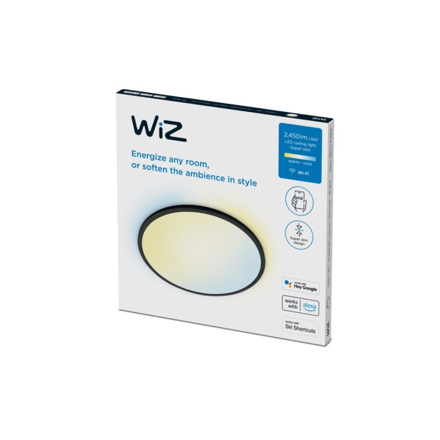 WiZ - LED Dimbar taklampa SUPERSLIM LED/22W/230V svart Wi-Fi