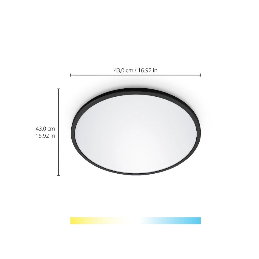 WiZ - LED Dimbar taklampa SUPERSLIM LED/22W/230V svart Wi-Fi