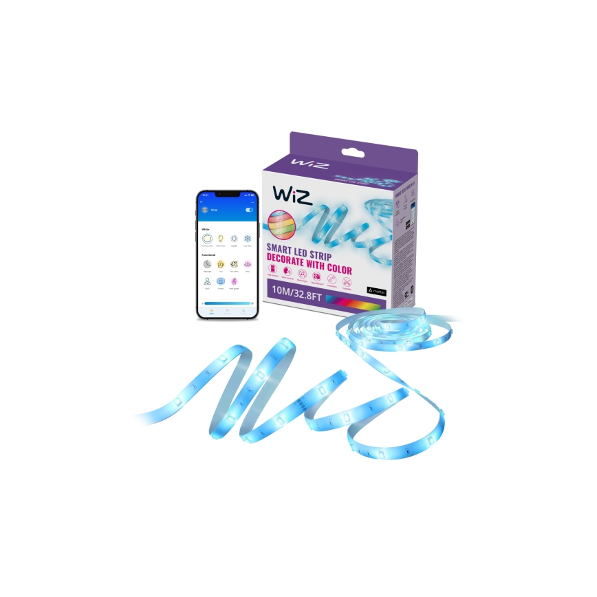 WiZ - LED RGB dimbar LED-remsa 10m LED/12W/230V Wi-Fi