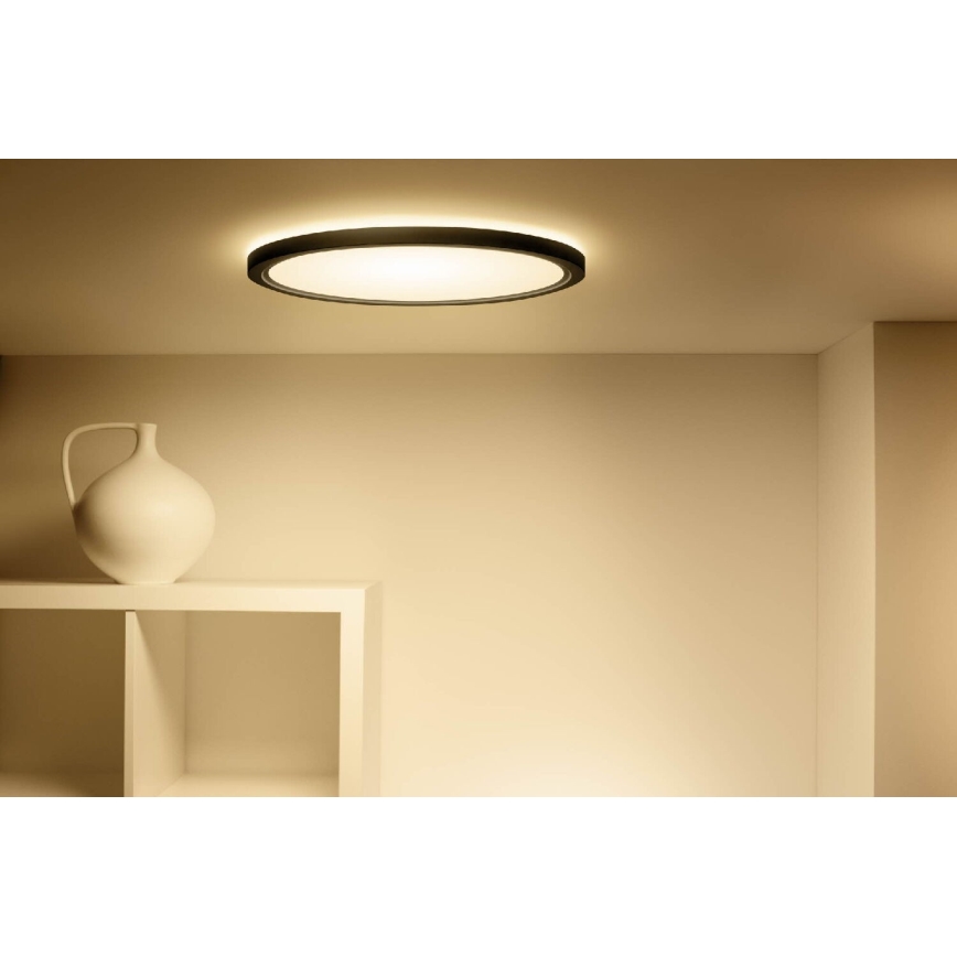 WiZ - LED RGB Dimbart taklampa SUPERSLIM LED/22W/230V 2700-6500K Wi-Fi svart