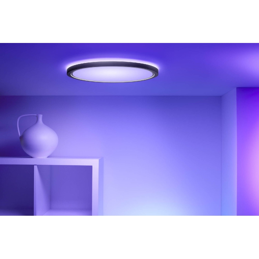 WiZ - LED RGB Dimbart taklampa SUPERSLIM LED/22W/230V 2700-6500K Wi-Fi svart