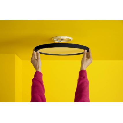 WiZ - LED RGB Dimbart taklampa SUPERSLIM LED/22W/230V 2700-6500K Wi-Fi svart