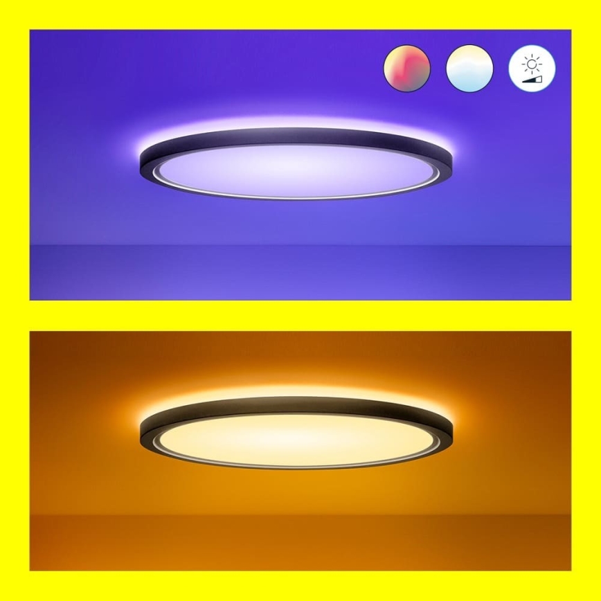 WiZ - LED RGB Dimbart taklampa SUPERSLIM LED/22W/230V 2700-6500K Wi-Fi svart
