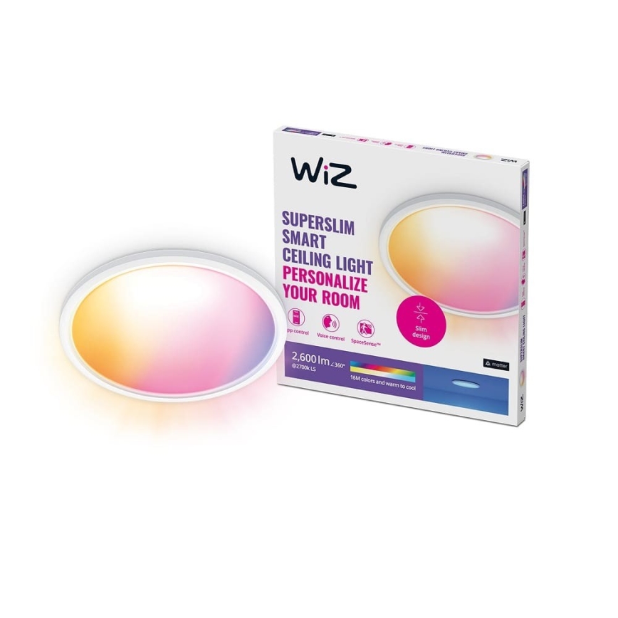 WiZ - LED RGB Dimbart taklampa SUPERSLIM LED/22W/230V 2700-6500K Wi-Fi vit