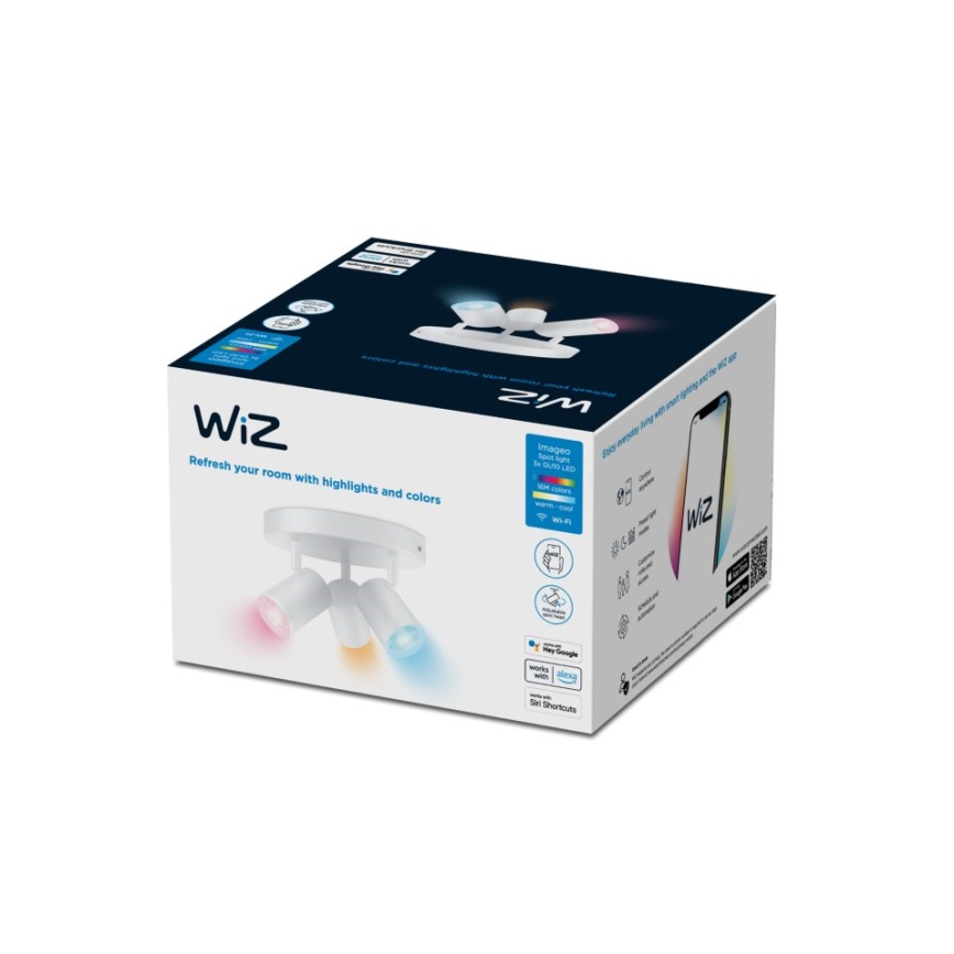 WiZ - LED RGBW dimbar spotlight IMAGEO 3xGU10/4,9W/230V 2200-6500K Wi-Fi CRI 90 vit