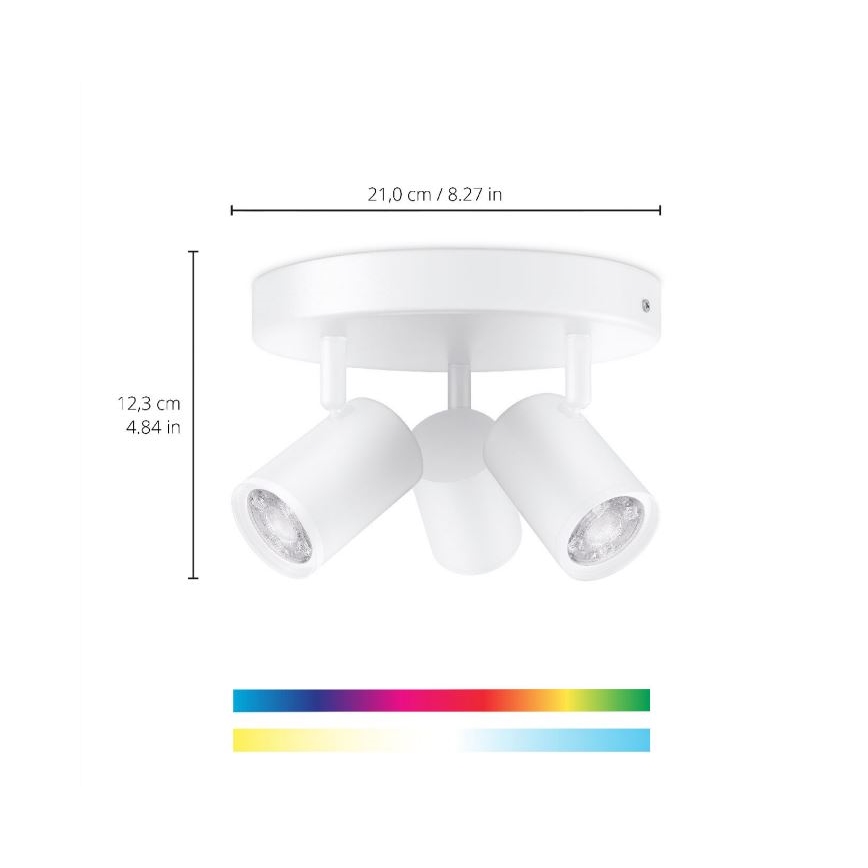 WiZ - LED RGBW dimbar spotlight IMAGEO 3xGU10/4,9W/230V 2200-6500K Wi-Fi CRI 90 vit