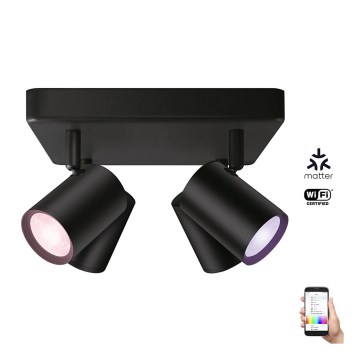 WiZ - LED RGBW dimbar spotlight IMAGEO 4xGU10/4,9W/230V 2200-6500K Wi-Fi CRI 90 svart
