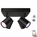WiZ - LED RGBW Dimbar spotlight IMAGEO 4xGU10/4,9W/230V svart Wi-Fi