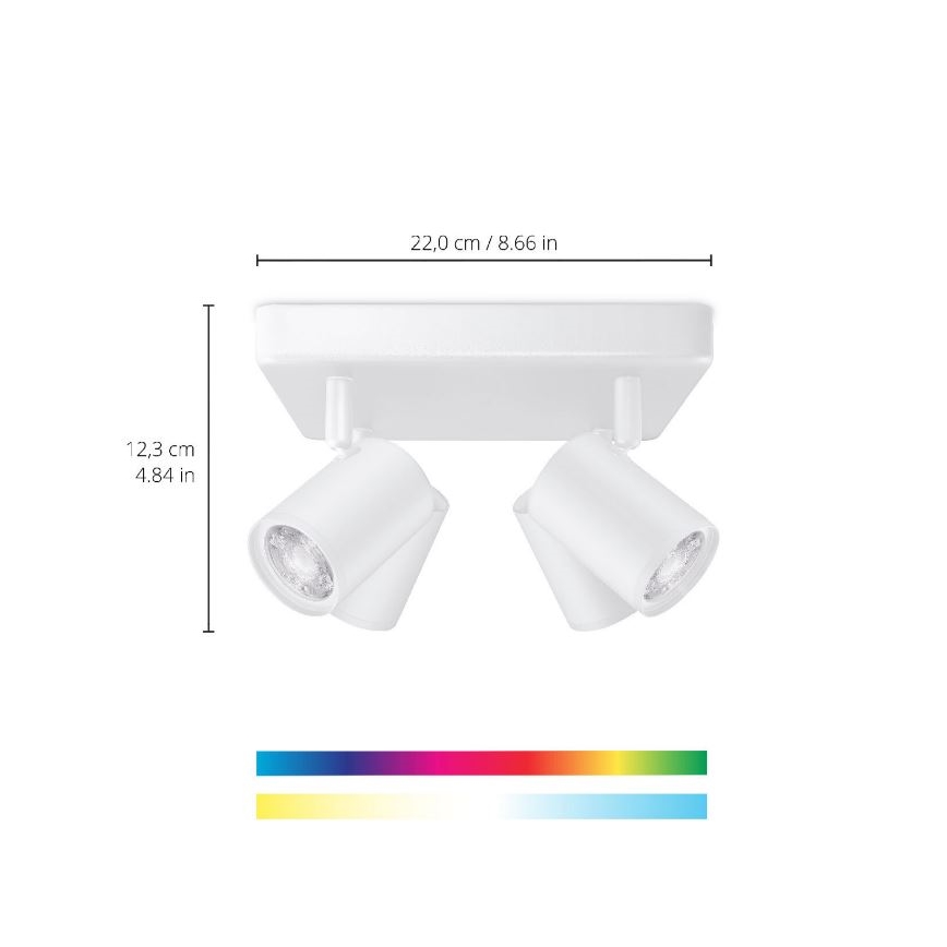 WiZ - LED RGBW dimbar spotlight IMAGEO 4xGU10/4,9W/230V 2200-6500K Wi-Fi CRI 90 vit
