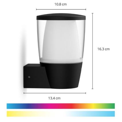 WiZ - LED RGBW dimbar utomhus vägglampa ELPAS LED/8,5W/230V 2700–5000K IP44 Wi-Fi