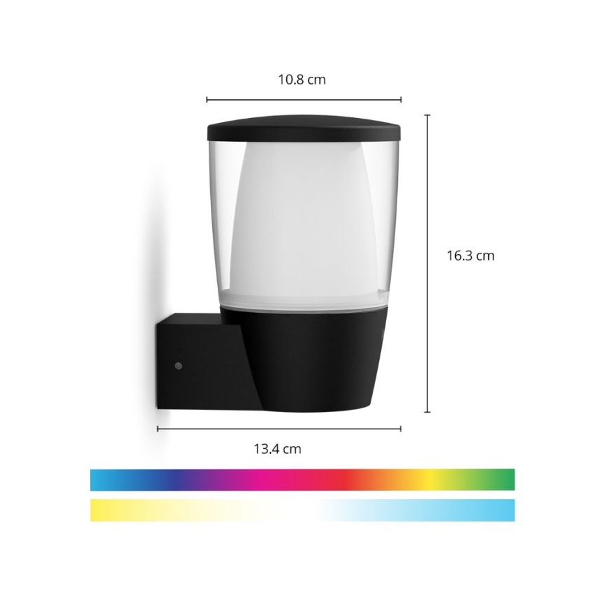WiZ - LED RGBW dimbar utomhus vägglampa ELPAS LED/8,5W/230V 2700–5000K IP44 Wi-Fi
