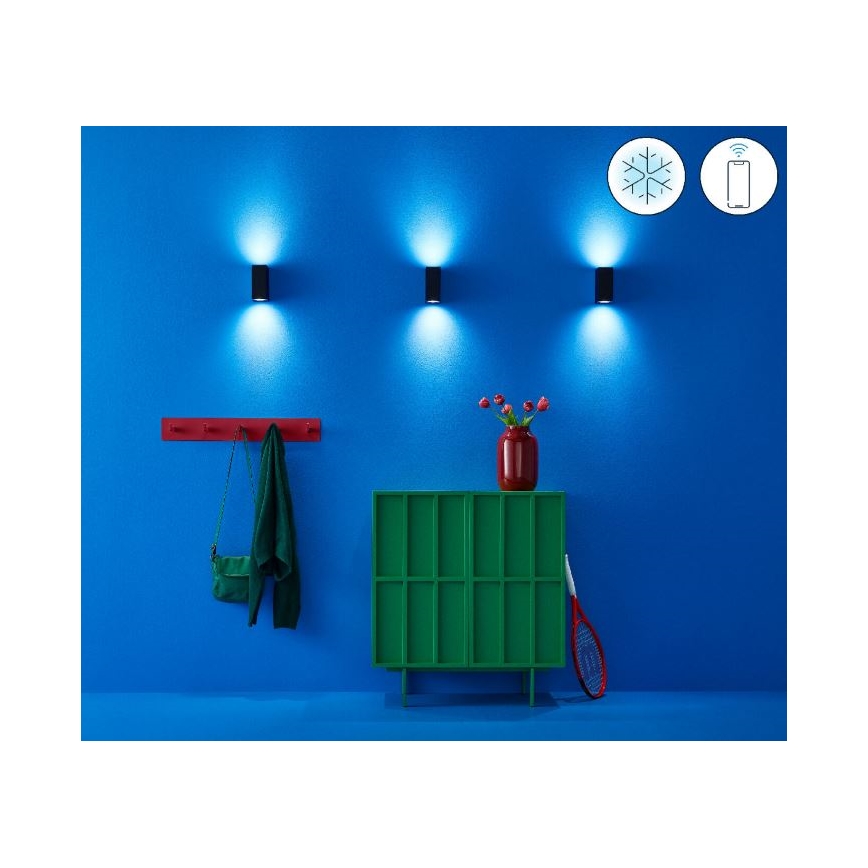 WiZ -LED RGBW Dimbar vägglampa UP&DOWN 2xGU10/4,7W/230V 2200-6500K Wi-Fi CRI 90 svart