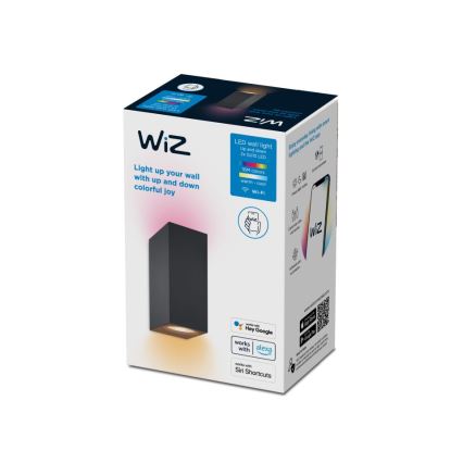WiZ -LED RGBW Dimbar vägglampa UP&DOWN 2xGU10/4,7W/230V 2200-6500K Wi-Fi CRI 90 svart