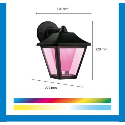 WiZ - LED RGBW Dimbar vägglampa utomhus LED/9,5W/230V 2700-5000K IP44 Wi-Fi
