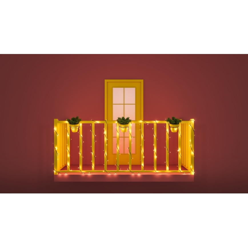 WiZ - LED RGBW Ljusreglerad utomhus kedja 160xLED 20m IP44 2700-5000K Wi-Fi