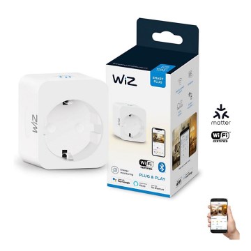 WiZ - Smart kontakt F 2300W + powermeter Wi-Fi SCHUKO