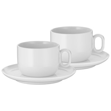 WMF - SET 2x Cappuccinokopp med fat BARISTA 160 ml vit