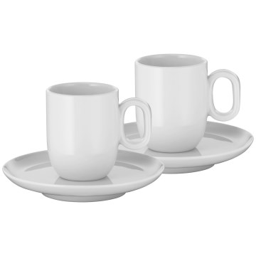 WMF - SET 2x Espresso kopp med fat BARISTA vit