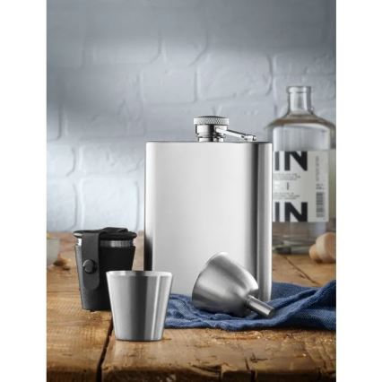 WMF - Set med fickplunta och snapsglas MANHATTAN, 6 delar