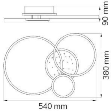 Wofi 11657 - Fäst LED ljusreglerad ljuskrona KIAH LED/32,5W/230V 3000K