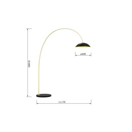 Wofi 3001-104 - LED Dimbar golvlampa ROSCOFF LED/21W/230V svart/guld