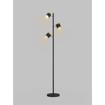 Wofi 3003-304S - Dimmbar LED-golvlampa TOULOUSE 3xLED/7W/230V svart/guld